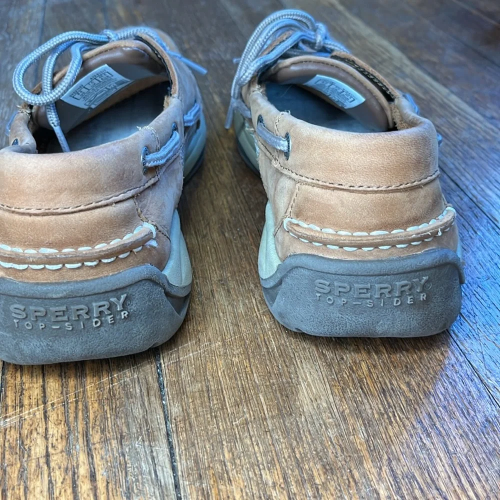 Sperry topsider boat shoes tan leather preppy men’s 8